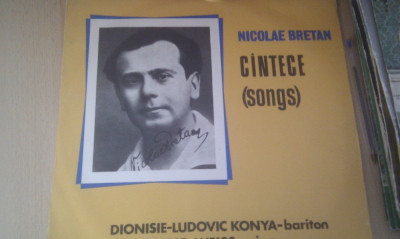 DISC VINIL NICOLAE BRETAN CINTECE,DIONISIE-LUDOVIC KONYA/FERDINAND WEISS foto