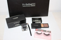 Eyeliner gel MAC tus ochi + pensula aplicare MAC + Fard Sprancene MAC + Gene False foto