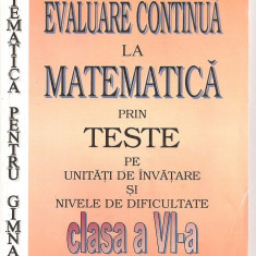 (C4628) EVALUAREA CONTINUA LA MATEMATICA, PRIN TESTE, CLASA A VI-A DE OCTAVIAN HORELU (coordonator), EDITURA UNIVERS - MAT BRAILA, 2003