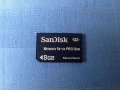Card Sandisk 8 GB PRO DUO MAGIC GATE perfect pt. PSP sau aparate foto sony foto
