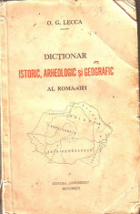 O.G.Lecca-Dictionar istoric,arheologic si geografic al Romaniei foto