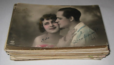 Lot set lichidare colectie peste 50 carti postale vechi pina in 1945 ilustrate indragostiti iubiti straine si romanesti color si alb negru foto