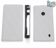 Husa toc flip cover Nokia Lumia N520 piele ecologica ALB - TRANSPORT GRATUIT foto