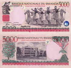 RWANDA 5.000 francs 1998 UNC!!! foto