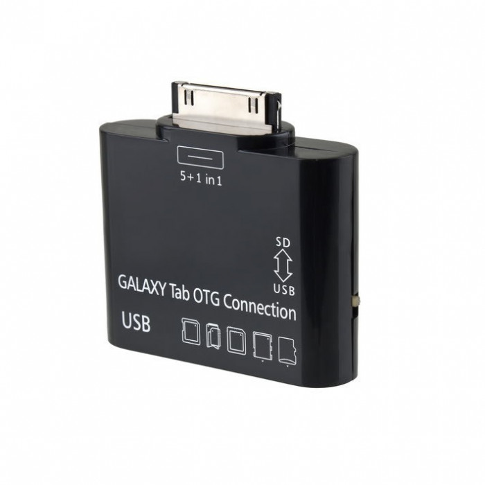 5 In 1 USB Card Reader Connector KIT OTG HOST Black For SAMSUNG GALAXY TAB 10.1 P7500 P7510