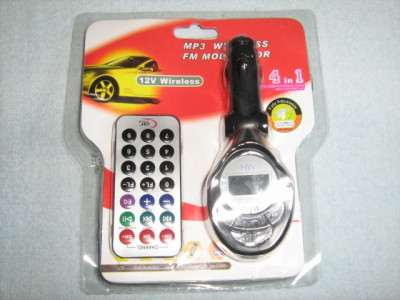 MODULATOR FM MP3 PLAYER + cablu audio pentru conectare directa pe telefon foto