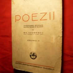 V.Alecsandri - Poezii -adnotata Gh.Adamescu vol.II- Ed. 1940