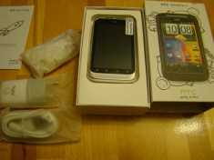 Telefon HTC Wildfire S, neblocat, NOU, la cutie, pachet complet, argintiu. foto