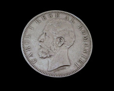5 Lei 1883 Argint - (Moneda Romania Carol I ) foto