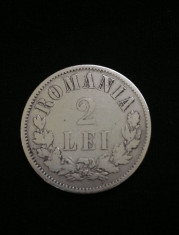 2 Lei 1873 Argint - ( Moneda Romania ) foto