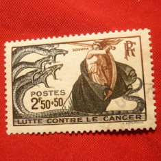 Serie Lupa contra Cancerului 1941 Franta , 1 val. stamp.
