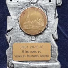 Insigne:2 medalii-Expozitia militara de la Ciney 1987 si 1984