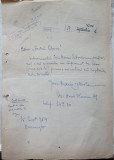 Adresa a scriitorul Ion Marin Sadoveanu , adresata Fondului Literar , 1954