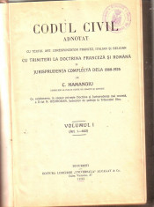 C.Hamangiu-Codul civil volumul1 -articolele 1-643 foto