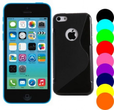 HUSA IPHONE 5C APPLE NEAGRA SILICON GEL TPU Husele sunt superioare celor din silicon MODEL WAVE S-LINE +FOLIE DISPLAY + LIVRARE GRATUITA foto