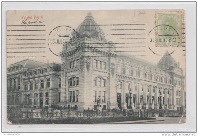 B76530 Romania Bucuresti Palatul Postei TCV 1909 f foto