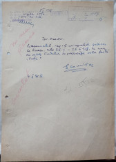 Adresa scrisa olograf de scriitorul Eusebiu Camilar , catre Fondul Literar ,1958 foto