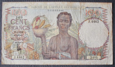 Africa Occidentala Franceza / French West Africa 100 Franci / Francs 1948 P 40 ( superba ) RARA ! foto