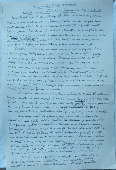 Manuscris olograf al scriitorului Demostene Botez, 3 foi A4 semnate