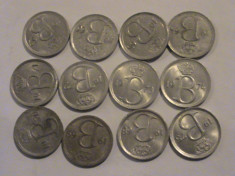 Colectie 25 centimes complecta 1964-1975 Belgia foto