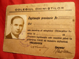 Legitimatie Colegiul Chimistilor 1946 , cu fotografie, Romania 1900 - 1950, Documente