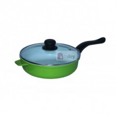 Tigaie ceramica cu capac Bohmann BH 6524 WCR - verde 2 cm foto