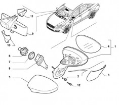Sticla oglinda Fiat Linea,Fiat 500 foto