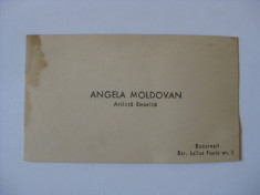 CARTE VIZITA ANGELA MOLDOVAN ARTISTA EMERITA foto