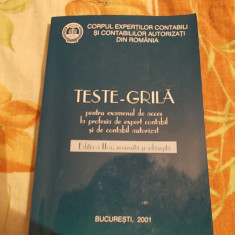 TESTE GRILA PENTRU EXAMENUL DE ACCES LA PROFESIA DE EXPERT CONTABIL