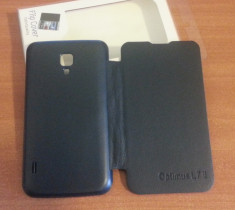 Husa NEAGRA Toc Flip Cover LG Optimus L7 II Dual P715 + Folie Protectie Display CADOU foto