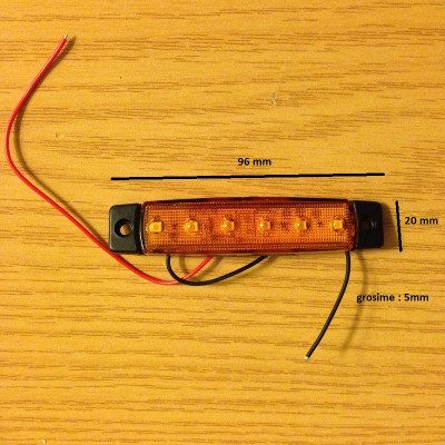 lampa laterala 6 SMD gabarit GALBEN 12 V foto