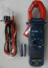 DT-200 Multimetru Digital Clamp Meter DT200 Masoara Curent Alternativ Prin Cabluri - NOU foto