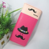 Portofel dama Mustache, hipster - expediere gratuita Posta, Fuchsia