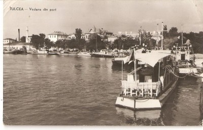 CPI (B4185) TULCEA. VEDERE DIN PORT, CIRCULATA, 1961, RPR, STAMPILE, TIMBRU foto