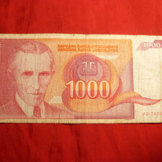 Bancnota 1000 Dinari 1992 Yugoslavia ,cal.medie