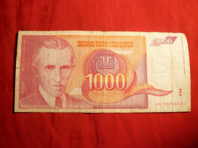 Bancnota 1000 Dinari 1992 Yugoslavia ,cal.medie foto