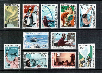 AAT Teritoriile Antarctice Australiene 1966, Mi #8-18**, pasari, pinguin, foci, MNH, superbe, cota 75 Euro foto