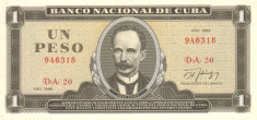 CUBA 1 PESO 1986 P-102c / UNC - NECIRCULATA foto