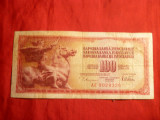 Bancnota 100 Dinari 1978 Yugoslavia ,cal.medie