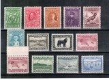 Newfoundland Terra Nova 1932 KGV, Mi #172-183**/* + 180 C**, fauna, caine, peste, MNH/MLH, rare, cota 108 Euro