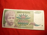 Bancnota 50 000 Dinari 1992 Yugoslavia ,cal.Buna
