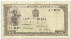 ROMANIA 500 LEI 1 XI Noiembrie 1940 filigram BNR vertical [1] P-51a foto