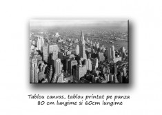 Tablouri canvas pe stoc - tablou printat pe panza - NEW YORK (2) - alb/negru - 80x60cm - LIVRARE GRATUITA 24-48h foto