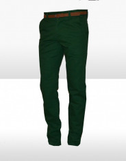 Reducere - Pantaloni Zara Men Model Office - Casual culoare verde, croiala normala Pret Nou 89.99 Ron A31 foto