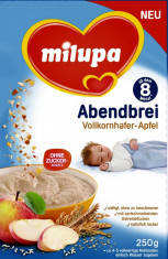 Cereale MILUPA de seara cu lapte praf si MAR, +8 luni, 250gr, din GERMANIA, comanda peste 85 lei si ai transport gratuit cu Posta Romana foto