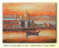 Tablou gigant - Peisaj venetian (2) - ulei pe panza - 120x90cm, livrare gratuita 24-48h foto