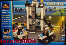 Statie de politie tip lego, 193 piese, jucarie constructiva, Kazi 6728 foto