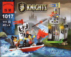 Jucarie castel si barca de asalt tip lego, cu figurine si arme de asalt, 111 piese, Enlighten 1017 foto