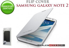 HUSA ALBA CU CAPAC - FLIP COVER OEM (FARA ANTENA NFC) SAMSUNG GALAXY NOTE 2 NOTE2 N7100 - TRANSPORT GRATUIT POSTA RO! foto