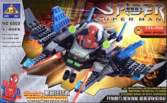Avionul eroului Spiderman tip lego, 133 piese, jucarie constructiva, Kazi 6002 foto